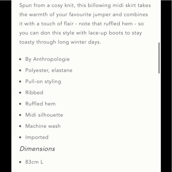 - NWT Burgundy Heather Anthropologie Pauline Ruffled Knit MIDI Skirt Maroon - Picture 5 of 12